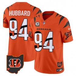 Men Cincinnati Bengals 94 Sam Hubbard Orange F U S E  With 2 Star C Patch Special Vapor Untouchable Limited Stitched Football Jersey