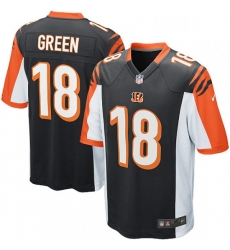 Mens Nike Cincinnati Bengals 18 AJ Green Game Black Team Color NFL Jersey