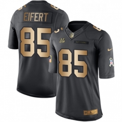 Mens Nike Cincinnati Bengals 85 Tyler Eifert Limited BlackGold Salute to Service NFL Jersey