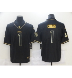 Nike Cincinnati Bengals 1 Ja'Marr Chase Black Gold Vapor Untouchable Limited Jersey