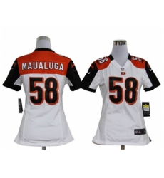 Nike Women Cincinnati Bengals #58 Rey Maualuga White jerseys