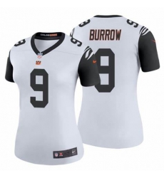 Women Cincinnati Bengals 9 Joe Burrow White Rush Vapor Untouchable Limited Jersey