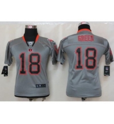 Nike Youth Cincinnati Bengals #18 A.J. Green Grey jerseys[Elite lights out]