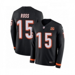 Youth Nike Cincinnati Bengals 15 John Ross Limited Black Therma Long Sleeve NFL Jersey