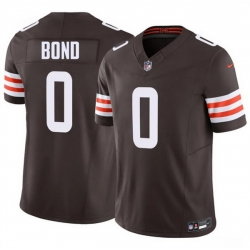 Men Cleveland Browns  0 Isaiah Bond Brown 2026 Draft F U S E  Vapor Limited Stitched Football Jersey