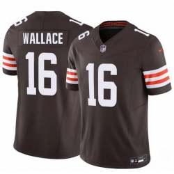 Men Cleveland Browns  16 Tylan Wallace Brown 2026 F U S E  Vapor Limited Stitched Football Jersey