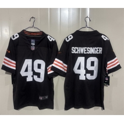 Men Cleveland Browns  49 Carson Schwesinger Brown 2026 Vapor Limited Stitched Football Jersey