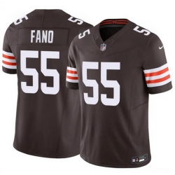Men Cleveland Browns  55 Spencer Fano Brown 2026 Draft F U S E  Vapor Limited Stitched Football Jersey