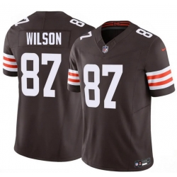 Men Cleveland Browns  87 Kole Wilson Brown 2026 Draft F U S E  Vapor Limited Stitched Football Jersey