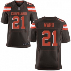 Mens Nike Cleveland Browns 21 Denzel Ward Elite Brown Team Color NFL Jersey