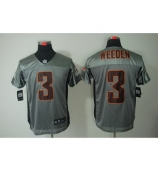 Nike Cleveland Browns 3 Brandon Weeden Grey Elite Shadow NFL Jersey