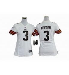 Nike Women NFL Cleveland Browns #3 Brandon Weeden white Jerseys