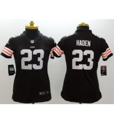 Women's Nike Cleveland Browns #23 Joe Haden Brown Team Color Stitched NFL Limited Jersey