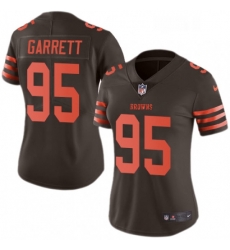 Womens Nike Cleveland Browns 95 Myles Garrett Limited Brown Rush Vapor Untouchable NFL Jersey