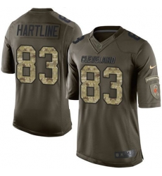 Nike Browns #83 Brian Hartline Green Youth Stitched NFL Limited Salute to Service Jersey