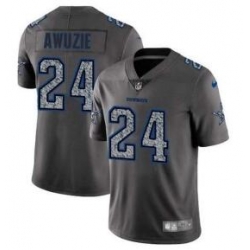 #24 Limited Chidobe Awuzie Gray Static Nike NFL Men Jersey Dallas Cowboys Vapor Untouchable