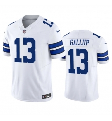 Men Dallas Cowboys 13 Michael Gallup White 2023 F U S E  Vapor Limited Stitched Football Jersey