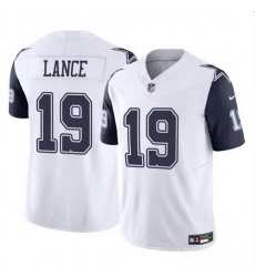 Men Dallas Cowboys 19 Trey Lance White 2023 F U S E Vapor Untouchable Limited Stitched Football Jersey