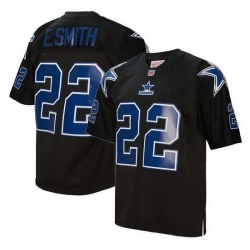 Men Dallas Cowboys 22 Emmitt Smith Black Throwback Limited Stitched Football Jersey