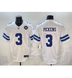 Men Dallas Cowboys 3 George pickens Navy F U S E  94 Marshawn Kneeland Memorial Patch Vapor Limited Stitched Football Jersey