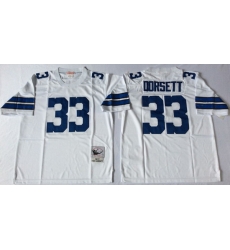 Men Dallas Cowboys 33 Tony Dorsett White M&N Throwback Jersey