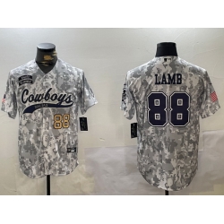 Men Dallas Cowboys 88 CeeDee Lamb 2024 Arctic Camo Salute To Service Stitched Baseball Jersey 5