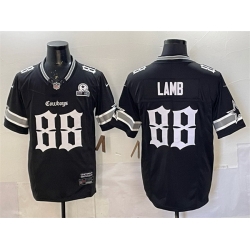 Men Dallas Cowboys 88 CeeDee Lamb Black 2025 F U S E Gothic Lone Star Edition With Established In 1960 Patch Vapor Limited Stitched Football Jersey