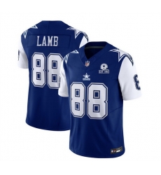 Men Dallas Cowboys 88 CeeDee Lamb Navy 2023 F U S E  With 1960 Patch Vapor Limited Stitched Football Jersey