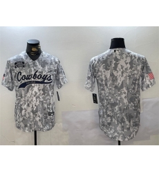 Men Dallas Cowboys Blank 2024 Arctic Camo Salute To Service Stitched Baseball Jersey