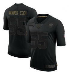 Men Dallas Cowboys Leighton Vander Esch Black Limited 2020 Salute To Service Jersey