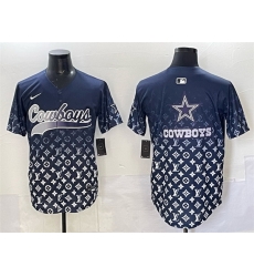 Men Dallas Cowboys Team Big Logo Navy Limited Stitched Baseball Jersey Men Dallas Cowboys Team Big Logo Navy Limited Stitched Baseball Jersey
