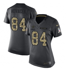 Nike Cowboys #84 Jay Novacek Black Womens 2016 Salute to Service NFL Limited Jersey