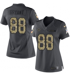 Nike Cowboys #88 Dez Bryant Black Womens Stitched NFL Limited 2016 Salute to Service Jersey