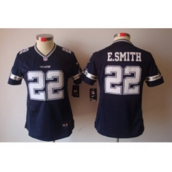 Nike Women Dallas Cowboys #22 E.SMITH blue [Women's NIKE LIMITED Jersey]