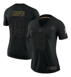 Women Dallas Cowboys 19 Amari Cooper Black Limited 2020 Salute To Service Jersey