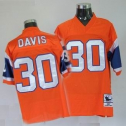 Denver Broncos 30 Terrell Davis Premier Throwback Orange