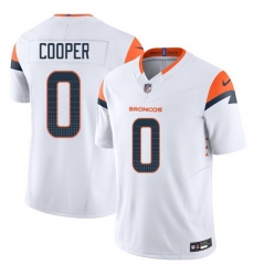 Men Denver Broncos 0 Jonathon Cooper White 2025 F U S E  Vapor Limited Stitched Football Jersey