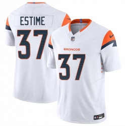 Men Denver Broncos 37 Audric Estime White 2024 F U S E  Vapor Limited Stitched Football Jersey