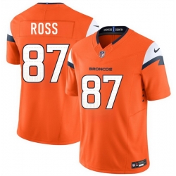 Men Denver Broncos  87 Cam Ross Orange 2026 Draft F U S E  Vapor Limited Stitched Football Jersey