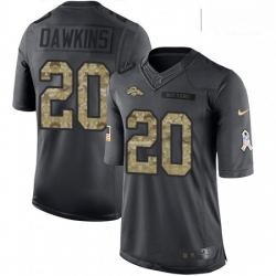 Men Nike Denver Broncos 20 Brian Dawkins Limited Black 2016 Salute to Service NFL Jersey