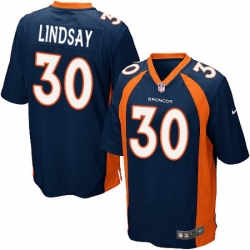 Men Nike Denver Broncos 30 Phillip Lindsay Game Navy Blue Alternate NFL Jersey