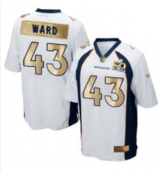 Nike Broncos #43 T J  Ward White Mens Stitched NFL Game Super Bowl 50 Collection Jersey