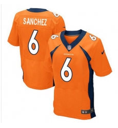 Nike Broncos #6 Mark Sanchez Orange Team Color Mens Stitched NFL New Elite Jersey