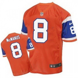 Nike Broncos #8 Brandon McManus Orange Throwback Mens Stitched NFL Elite Jersey