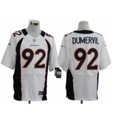 Nike Denver Broncos 92 Elvis Dumervil White Elite NFL Jersey