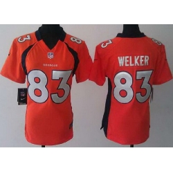 Women Nike Denver Broncos 83 Wes Welker Orange NFL Jerseys