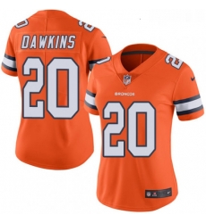 Womens Nike Denver Broncos 20 Brian Dawkins Limited Orange Rush Vapor Untouchable NFL Jersey