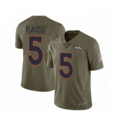 Youth Denver Broncos 5 Joe Flacco Limited Olive 2017 Salute to Service Football Jersey