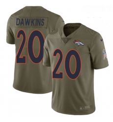 Youth Nike Denver Broncos 20 Brian Dawkins Limited Olive 2017 Salute to Service NFL Jersey