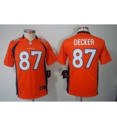 Youth Nike Denver Broncos 87# Eric Decker Orange Color[Youth Limited Jerseys]